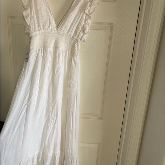 Stylish White V-Neck Boho Summer Sundress - Picture 3 of 5